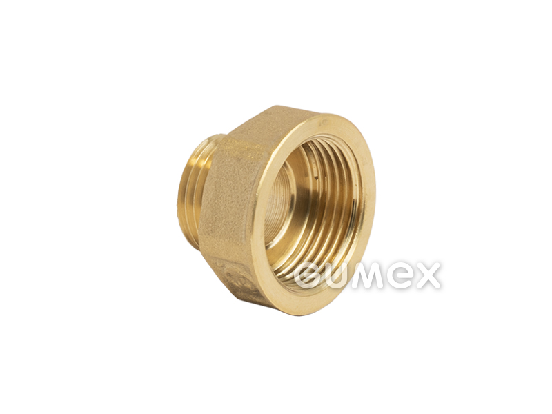 Verschraubung für Flüssigkeiten, Innengewinde G 1/4" - Außengewinde G 1/8", 10bar, Messing, 